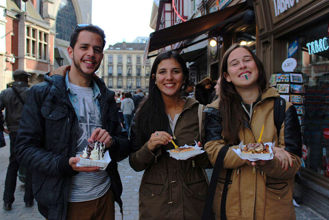 Couchsurfing con Mechi en Bélgica. Alex fue nuestro anfitrión.