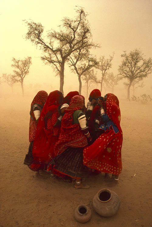 Tormenta de polvo en India, Rajasthan, 1983.